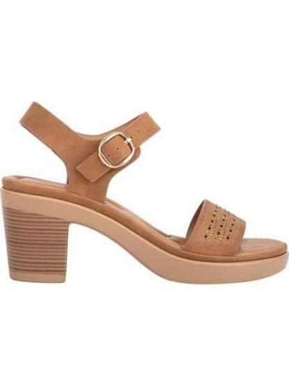 SANDALIA TACON CONFORT PIEDRAS CAMEL SHOSH