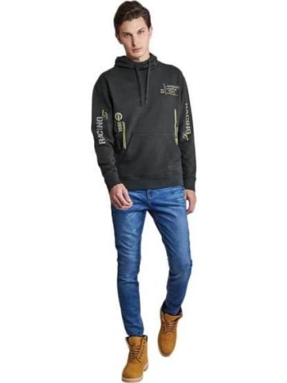 SUDADERA CON CAPUCHA GRIS GOODYEAR