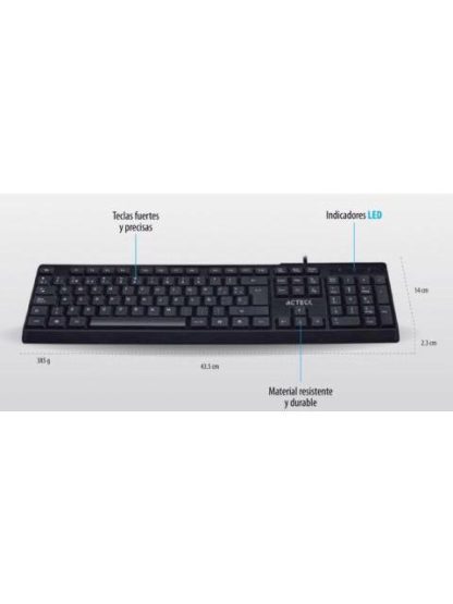 TECLADO ACTECK AC-928946 ALAMBRICO USB NEGRO (ESPANOL)