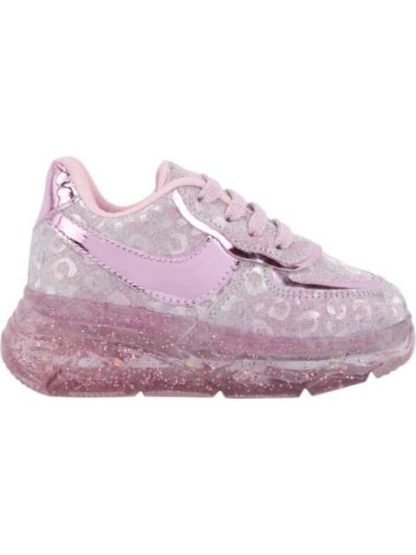 TENIS CASUAL CHOCLO GLITER LUCES ROSA URBAN SHOES