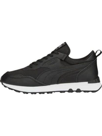 TENIS CASUAL RIDER FV LTH BLANCO/NEGRO PUMA