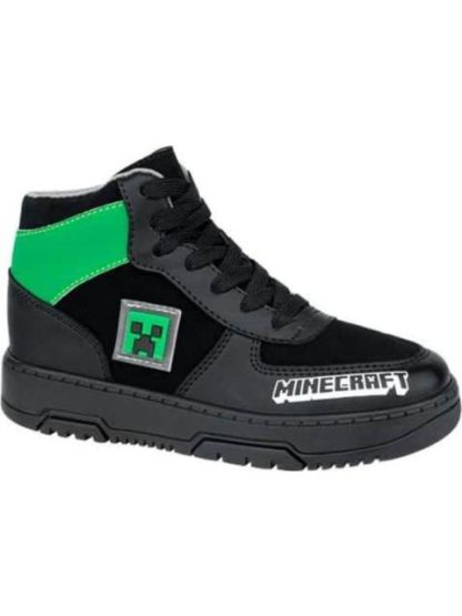 TENIS URBANO BOTIN ESTAMPADO NEGRO MINECRAFT