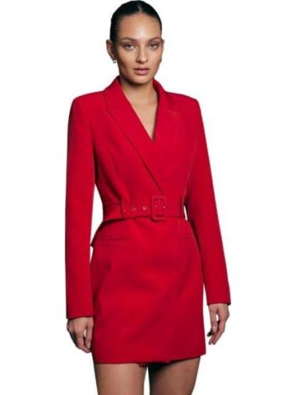 VESTIDO BLAZER CON CINTURON ROJO HOLLY LAND - Image 2