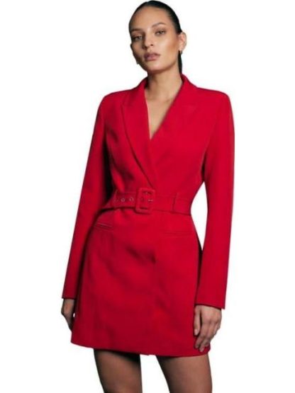 VESTIDO BLAZER CON CINTURON ROJO HOLLY LAND - Image 4