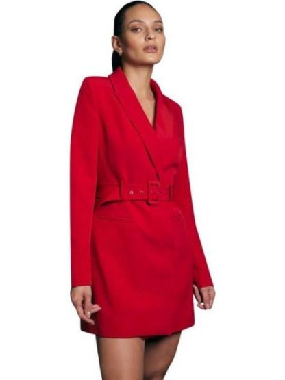 VESTIDO BLAZER CON CINTURON ROJO HOLLY LAND - Image 5