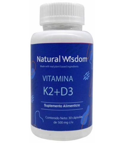 VITAMINA K2 CON VIT D3 30 CAP NATURAL WISDOM