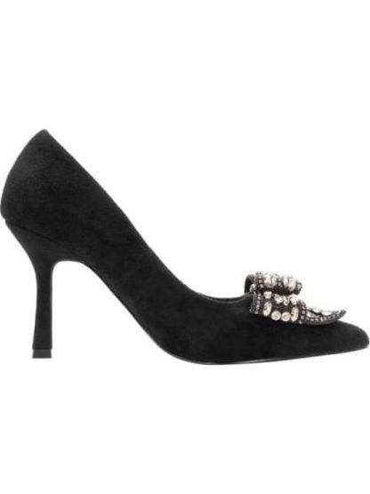 ZAPATILLA CON MOÑO TACON ALTO NEGRO THALIA SODI