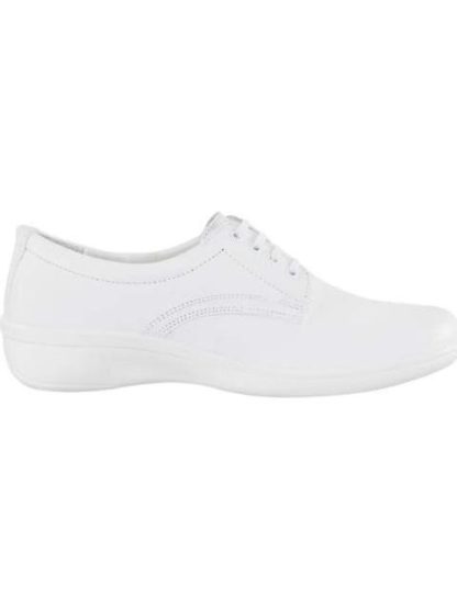 ZAPATO DE SERVICIO DE PIEL CON AGUJETA BLANCO FLEXI