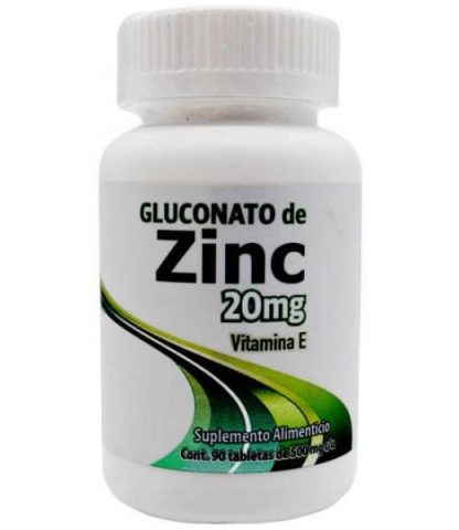 ZINC GLUCONATO 500 MG 90 TAB DOS MUNDOS